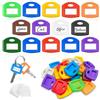 Coco Berming 30 Pezzi Copri Chiavi Colorati, Quadrati Segna Coprichiave, Set con Etichette per Organizzare e Identificare le Chiave, per Casa, Ufficio e Garage (Multicolore)