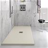 Yellowshop - Piatto doccia rettangolare marmoresina base 80 cm h 2,5 cm HEAVY Sabbia con sifone, piletta e copripiletta inox (Cm 80x160)