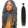 AiPliantfis Human Hair Bundles Curly Wave Extension Capelli ricci Extensions Capelli Umani Natural Black Double Weft 1 Bundles Grade 8A Unprocessed Virgin Brazilian Remy Hair 28 Inches