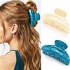 Reaky Fermagli per capelli in acrilico, rosa, graziosi fermagli per capelli medi, accessori per capelli da donna (blu re+kaki)