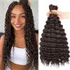 LPARMJIT Deep Wave Bulk Hair per Intrecciare 18 Pollici 2 Pacchi Senza Trama, Estensioni Sintetiche Ondulate per Trecce Boho