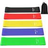 YLK 【5 Pezzi】YLK Elastici Fitness, Set di Fasce Bande Elastiche Fitness con 5 Diversi Livelli di Resistenza, Elastici Palestra per Crossfit, Yoga, Pilates con Borse Portaoggetti (APack)