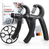 FUNFLEX Allenatore Mano Dita, Set 2 Pezzi Trainer Forza Presa, Resistenza Regolabile 5-60kg, Grip Ring, Trainer Dita, Allenamento Forza Mano Avambraccio, Attrezzo Fitness