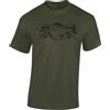 Baddery Angel T-Shirt Uomo - The Reel Catch - Maglietta da pescatore - Abbigliamento da pesca regalo, esercito (pesce persico), XXL