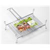 Ompagrill Graticola a Rete con Piedi Acciaio Cromato Manico Lungo 40x45 cm