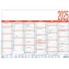 Zettler Agenda giornaliera lavorativa blu/rosso 2025 - A4 (29,7 x 21 cm) - 6 mesi su 1 pagina - calendario da tavola - calendario annuale - 910 - 0015