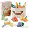 ROBOTIME Montessori - Set da taglio in legno per bambini, set da giardino e cucina con accessori in legno, giocattoli per bambini (set di frutta)