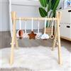 Caudblor Gioco trapezoidale in legno per bambini, puzzle gym con ciondolo per neonati, giocattolo attivo, decorazione per la cameretta dei bambini