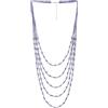 COOLSTEELANDBEYOND Champagne Oro Statement Dichiarazione Collana Multi Strati Lunga Catena con Ovale Cristallo Perline Charms Pendente, Bracciale