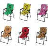 INDA-Exclusiv Sedia pieghevole da campeggio per bambini, per attività all'aperto, campeggio, pieghevole, max 100 kg, acciaio verniciato a polvere, design animale, colore: rosso