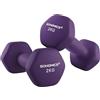 SONGMICS Set di 2 Manubri, 2 x 2 kg, Manubri Esagonale con Superficie in Vinile, per Fitness, Esercizio, Addestramento, per Palestro in Casa, Viola Cenere SYL64PL