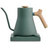Fellow Bollitore elettrico a collo di cigno Fellow Stagg EKG Pro - Caffè pour over e tè, Riscaldamento rapido, Regolazione precisa della temperatura, EU Verde fumo con manico in acero