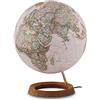 Tecnodidattica - Mappamondo National Geographic Neon Executive | Cartografia Fisico-Politica in Stile Antico | Luminoso e girevole | Base in vero Legno di Rovere | Testi in Italiano | Diametro 30 cm