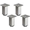 SOTECH 4 pezzi SOTECH piedini per mobili ZULU 38 x 38 x 100 mm look acciaio inox, portata fino a 100 kg per piedino, piedini per vetrine Piedini per divani Piedini per mobili