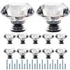 FURNIWARE 12 pomelli in vetro trasparente da 40 mm, per porte, armadi, armadi, cassetti, con viti, per casa, cucina, ufficio, armadietti, cassetti, decorazione