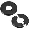 PATIKIL Flangia Divisa a Parete, 34,5mm Copriforo con Piastra Autoadesiva Rotonda in ABS Copri Tubi Termosifoni Copertura per Decorazione Rubinetto Tubo Acqua Bagno Cucina, 2 Pezzi, Nero