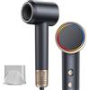 Aidisy Asciugacapelli Ionico, Phon Capelli Ionico Professionale 110.000 Giri/min Phon Portatile Potente 3 Temperature 2 Velocità con Concentratore