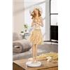 GILDE Statuetta Suzanne in resina a righe in crema e bianco opaco, altezza 59 cm, larghezza 18 cm, profondità 15 cm