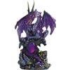 ICE ARMOR Statua di drago viola con gemma, altezza 15,2 cm, squisitamente dettagliata, statua da collezione dipinta a mano per gli appassionati di fantasia