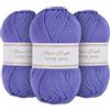 Utopia Crafts Super Aran - Filato per lavoro a maglia e uncinetto, 3 pezzi, 100 g (lavanda mista)