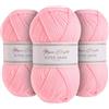 Utopia Crafts Super Aran - Filato per lavori a maglia e uncinetto, 3 pezzi, 100 g (cipria cipria)