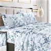 Tribeca Living VERN4PSSTWBL - Set lenzuola con tasca extra profonda, per letto matrimoniale, colore: blu Vernazza/multicolore
