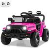 COSTWAY 12V Macchina elettrcia per Bambini, Auto con Telecomando 3 Velocità Luci LED Musica, Doppi Motori, Veicolo Elettrico per Bambini 3+ Anni, Carico 30 kg (Rosa)