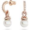Swarovski Orecchini pendenti Originally, Crystal Pearl, Bianchi, Placcato color oro rosa