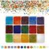 PH PandaHall 21000pz Perline Semi di Vetro 2mm Mini Perline di Colori, 15 Colori Perlines Distanziali Rotonde per Orecchini Pendenti Bracciale Gioielli Fai Da Te, Foro:1mm