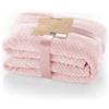 DecoKing- Coperta in Microfibra, Pile Morbido, Tessuto, 70 x 150 cm, Rosa