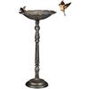 Relaxdays Abbeveratoio, Vaschetta per Uccellini da Terra, Decorazione Giardino, Accessori per Uccelli, 74,5 cm, Bronzo