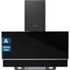 Hyundai Cappa aspirante inclinata 90 cm vetro nero HCPD900AN. Potenza 253 m3/h, doppio tiro, 4 velocità, controllo tattile, filtro lavabile in lavastoviglie.