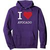 Generic Mi Piace l'avocado, Amo l'avocado Felpa con Cappuccio, Unisex per Adulti, Viola, S