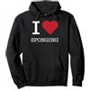 Generic Mi Piace spugnare, Amo spugnare Felpa con Cappuccio, Unisex per Adulti, Nero, S