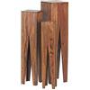 WOHNLING tavolo Set di 3 in legno massello Sheesham tavolo del salotto di design colonne in stile country piazza tavolino