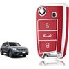 TOOMUME Cover Chiave, Guscio Chiave Adatto per VW Golf 7 Mk7 Polo Jetta Tiguan Touran Seat Leon Fabia Ibiza Skoda Fabia Octavia Superb, Custodia Chiavi Telecomando Copri Chiavi - Flip Key