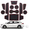 CDEFG Compatibile con Toyota Corolla E210 2019-2022, Tappetino Antiscivolo Antipolvere AntiGraffio Corolla 2022 Tappetini in Gomma Portabicchieri per Interni Corolla E210 Accessori (Rosso)