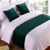 QRGMKL Premium Velluto Bed Runners Copriletto, Morbido No Fading Bed Scarf Runner per Camera da Letto Camera da Sposa Casa Hotel Biancheria da Letto Decorazioni-Dark Green||2 Pillowcases(45X45cm)