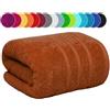 EDB Confezione da 1, 2, 3 e 4 asciugamani da bagno extra large, in 100% cotone egiziano, morbidi, lussuosi, 100 x 200 cm, asciugamani da bagno grandi XL avvolti (arancione, 1)