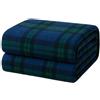 Corredocasa Plaid in Pile Extra Morbido e Soffice con Elegante Trama Scozzese - Leggero e Confortevole - Coperta Perfetta per Divano, Letto (Blu/Verde, Singolo 130x160)