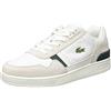 Lacoste T-Clip 0120 3 SMA, Sneakers Uomo, off Wht/Dk Grn, 42.5 EU