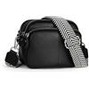 befen Piccola borsa a tracolla in vera pelle con tripla cerniera per fotocamera da donna, borsa a tracolla con scomparti per carte di credito, grigio beige