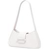 Larcenciel Borsa a Spalla Donna Bianca, Borsa Tracolla Donna in Pelle con Fiocco e Cerniera, Elegante Borsetta Donna in Stile Y2K per Lavoro, Vacanze, Shopping, Appuntamenti, Matrimoni, 28×14×6CM