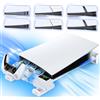 Tokluck Supporto Orizzontale per PS5/Slim/Pro, Ventola Raffreddamento per Playstation 5/Slim/Pro Console Disc & Digital, Base Orizzontale PS5 Pro con Caricatore per PS5 Controller Originale & Edge (Bianco)