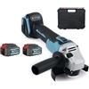 KuwpbbT Smerigliatrice Angolare a Batteria 125mm, Compatibile con Makita, Smerigliatrice Angolare Senza Fili con 2 Batterie da 4500mAh, Motore Brushless 10.000 Giri/min, Dischi da Taglio, Ruote Lamellari