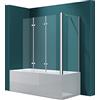 maimai Mai & Mai Parete Vasca da Bagno Doccia70x130x140cm, Parete Sopravasca Cabine Doccia Sinistra Vetro Trasparente 6mm Nano Rivestimenti Cortona116