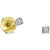 Miore - Orecchini Donna Oro Giallo Vero 9KT 375 - Diamanti Naturali. Orecchini Punto Luce Piccoli a lobo, Orecchini anallergici con perno passante e chiusura a farfalla.
