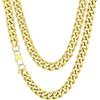 Richsteel Collana a Maglie a Catena Cubana Larghezza 3MM/6MM/9MM/12MM Lunghezza 18/22/26/28/30 Collana Unisex con Catena di Cordoli per Gioielli Placcata Oro/Nero/Acciaio Inossidabile