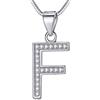 Morella Collana Donna con Ciondolo a Forma di Lettera F in Argento 925 rodiato, Lunghezza 45 cm