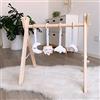 Caudblor Gioco trapezoidale in legno per bambini, puzzle gym con ciondolo per neonati, giocattolo attivo, decorazione per la cameretta dei bambini